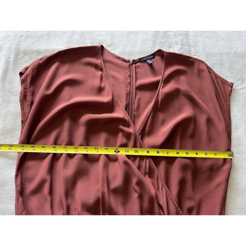 Eileen Fisher Ruset Wide Leg Jumpsuit Tencel Viscose Crepe V-Neck Size Large - Picture 11 of 14